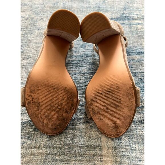 Steve Madden Beige Carrson High Heel Ankle Strap Block Heel Sandal Size 6 - Picture 6 of 8
